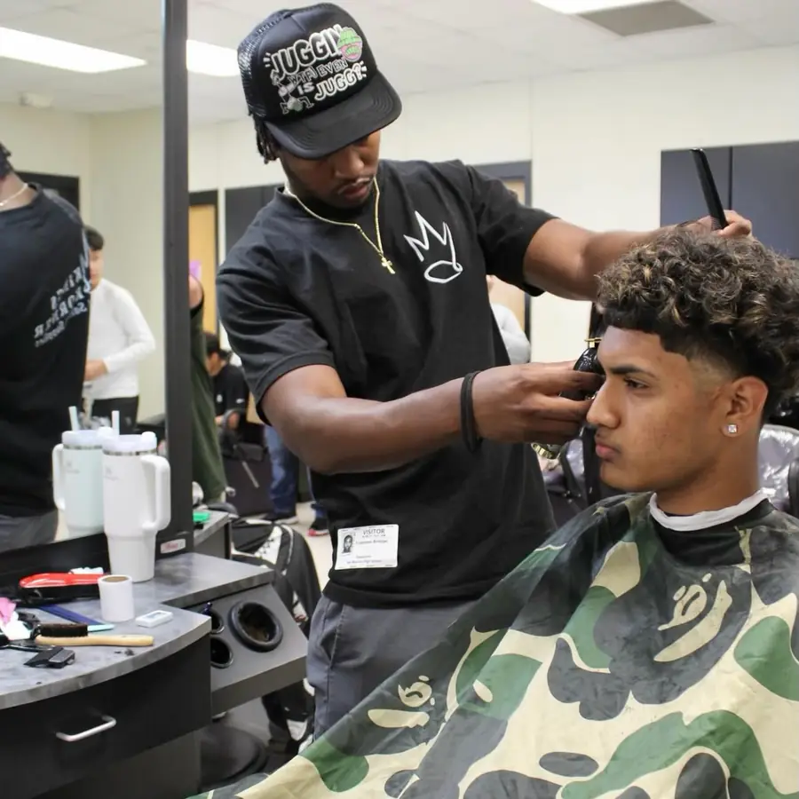 Rattler Roundup free haircut drive at Miller Middle School, Fall 2025