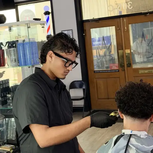 Anthony Angerstein, barber at Icon by Kings Korner in San Marcos, Texas
