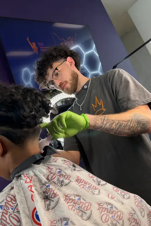 Duane — Dblendz, barber at Icon by Kings Korner in San Marcos, Texas