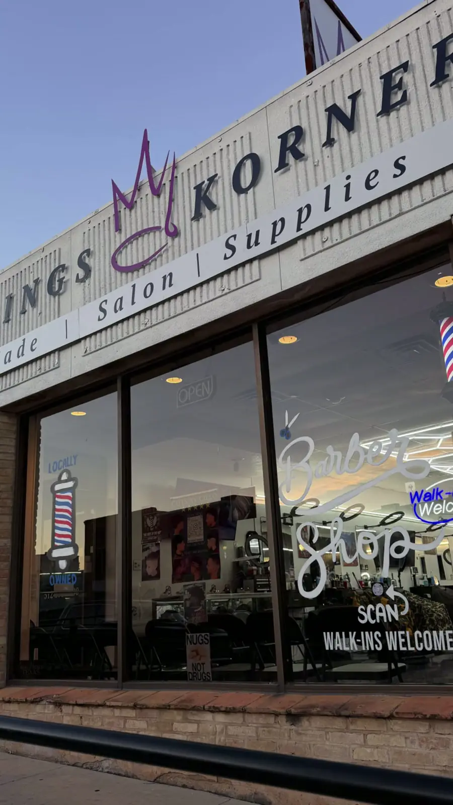 Kings Korner barbershop in San Marcos, Texas